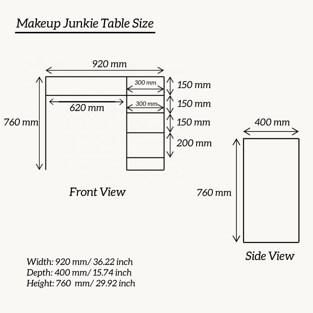 THE MAKEUP JUNKIE | MAKEUP VANITY WITH LED LIGHTS - Omaara