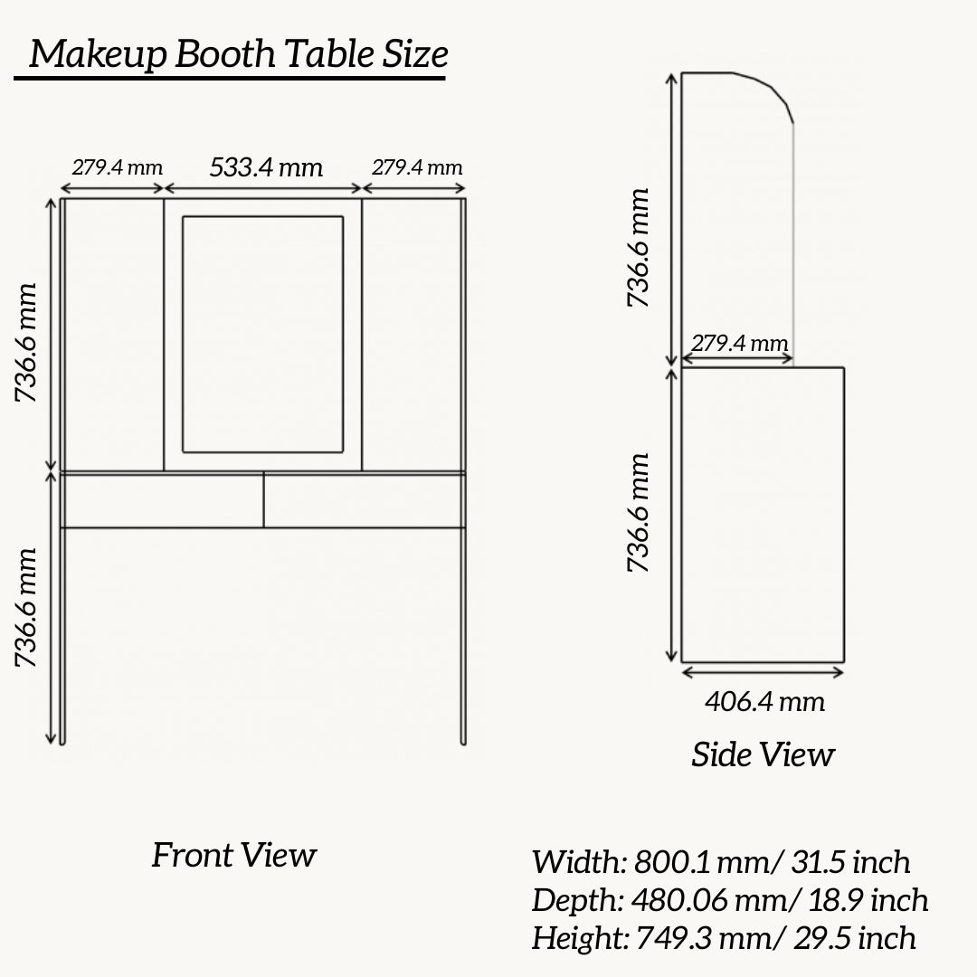 THE MAKEUP BOOTH | MAKEUP VANITY WITH LED LIGHTS - Omaara
