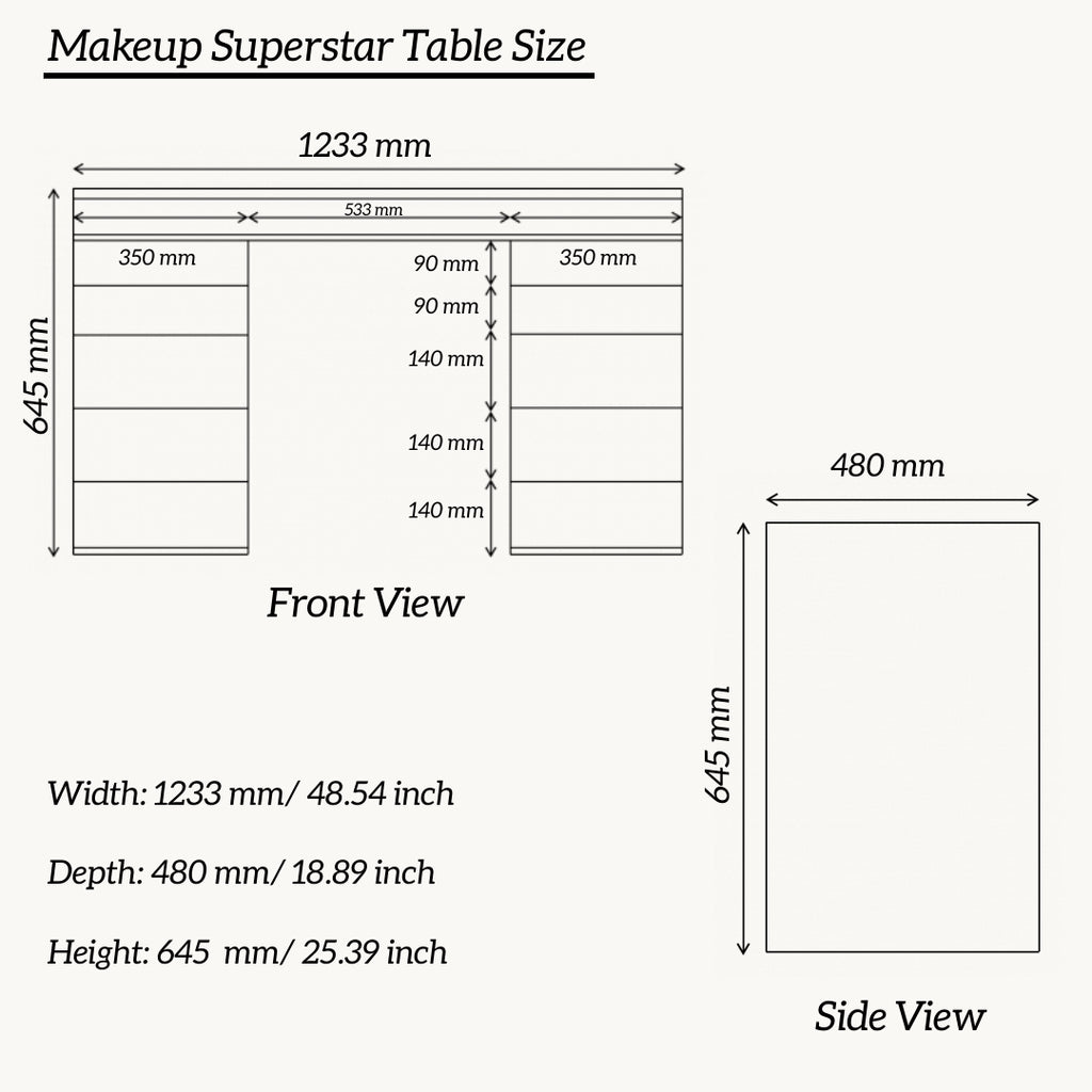 THE MAKEUP SUPERSTAR | MAKEUP VANITY WITH LED LIGHTS - Omaara