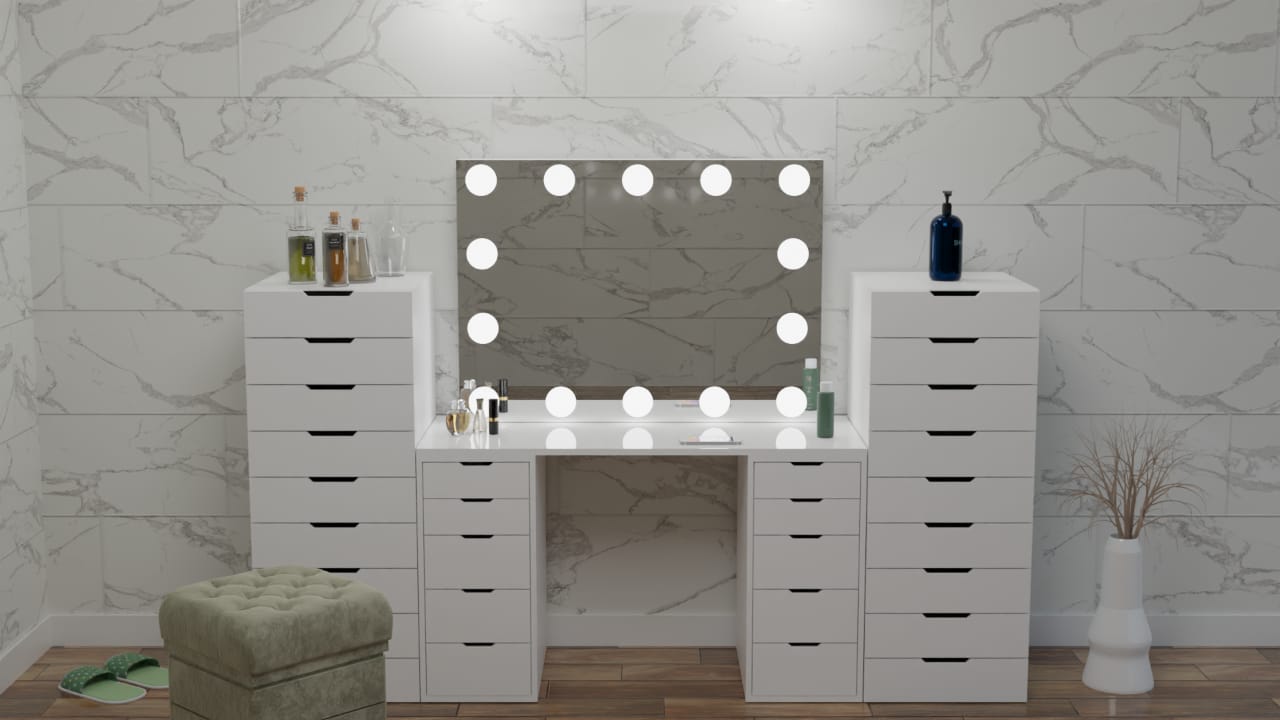 THE MAKEUP CITY | MAKEUP VANITY WITH LED LIGHTS - Omaara