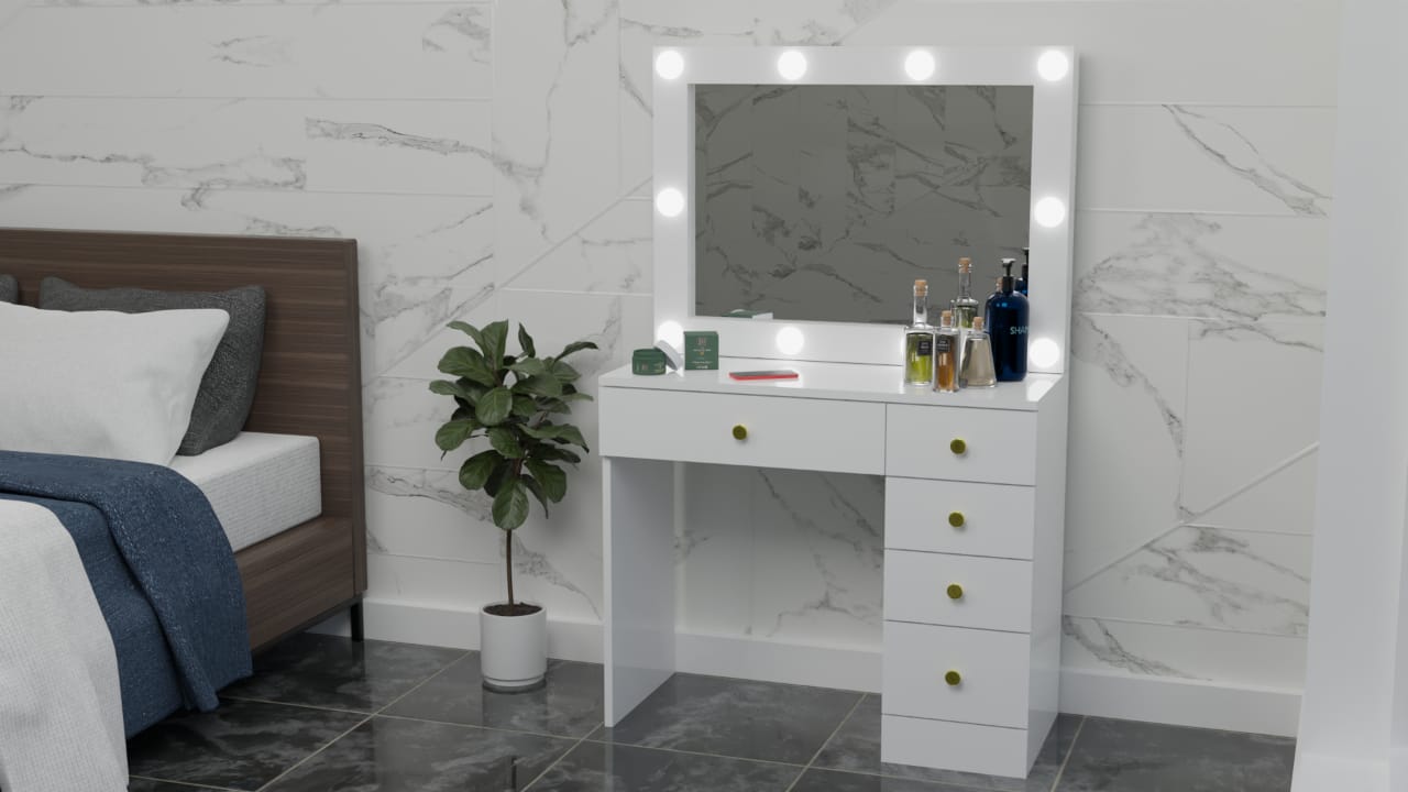 THE MAKEUP ESSENTIAL | MAKEUP VANITY WITH LED LIGHTS - Omaara