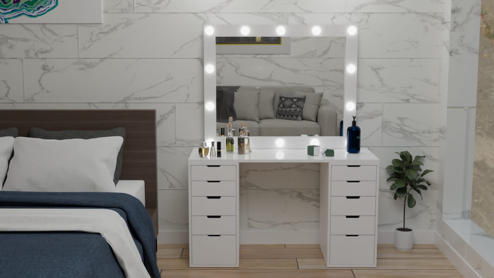 THE MAKEUP UNICORN | MAKEUP VANITY WITH LED LIGHTS - Omaara