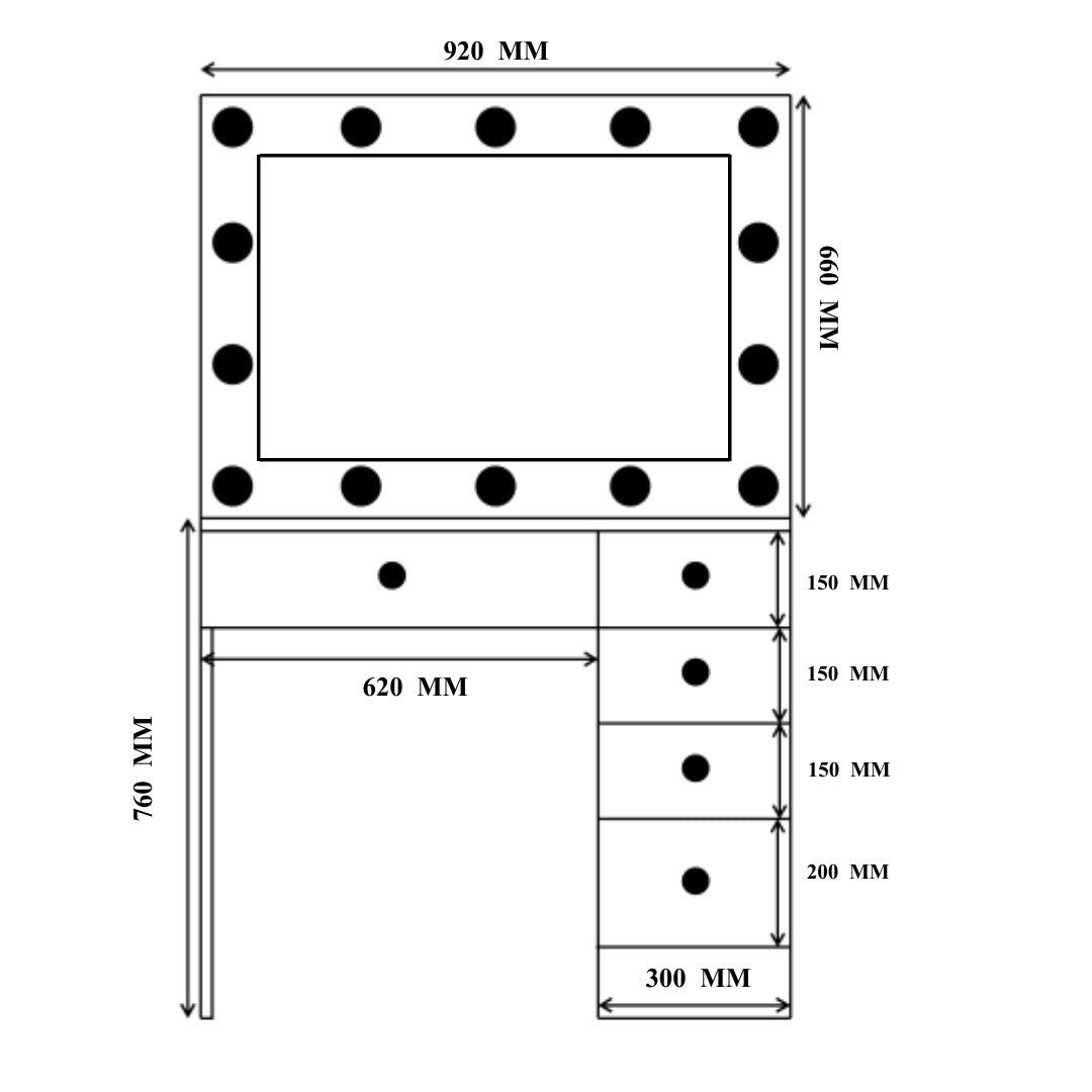 THE MAKEUP ESSENTIAL | MAKEUP VANITY WITH LED LIGHTS - Omaara