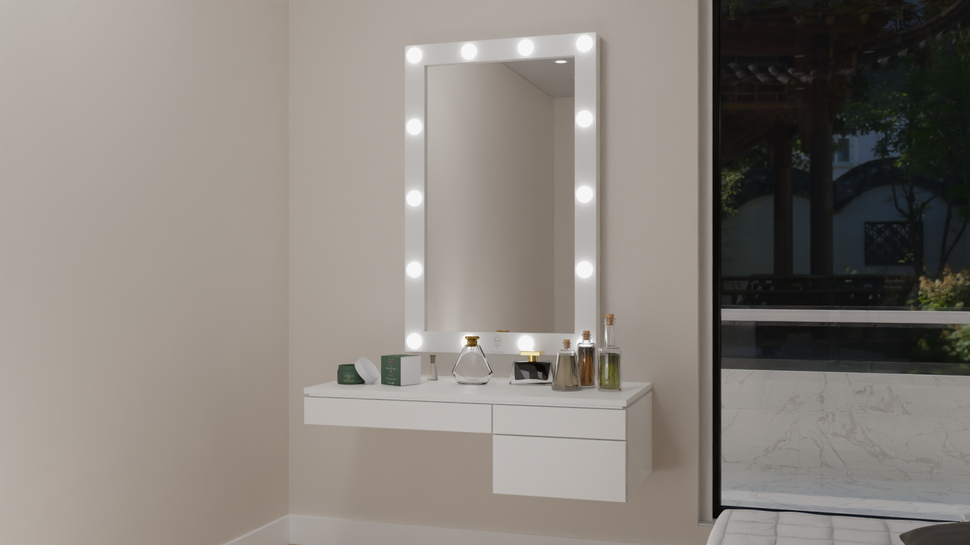 THE HOLLYWOOD TOWER | MAKEUP MIRROR WITH LED LIGHTS - Omaara