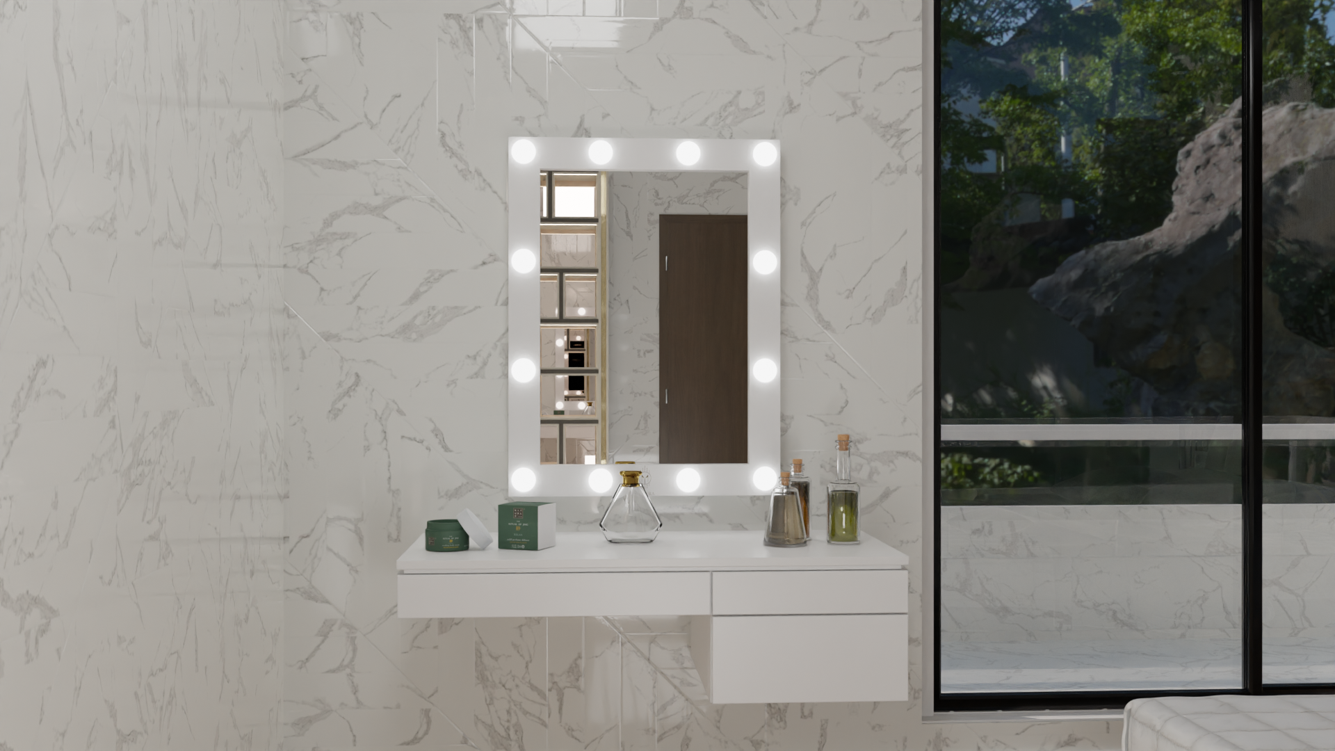 THE HOLLYWOOD STAR | MAKEUP MIRROR WITH LED LIGHTS - Omaara