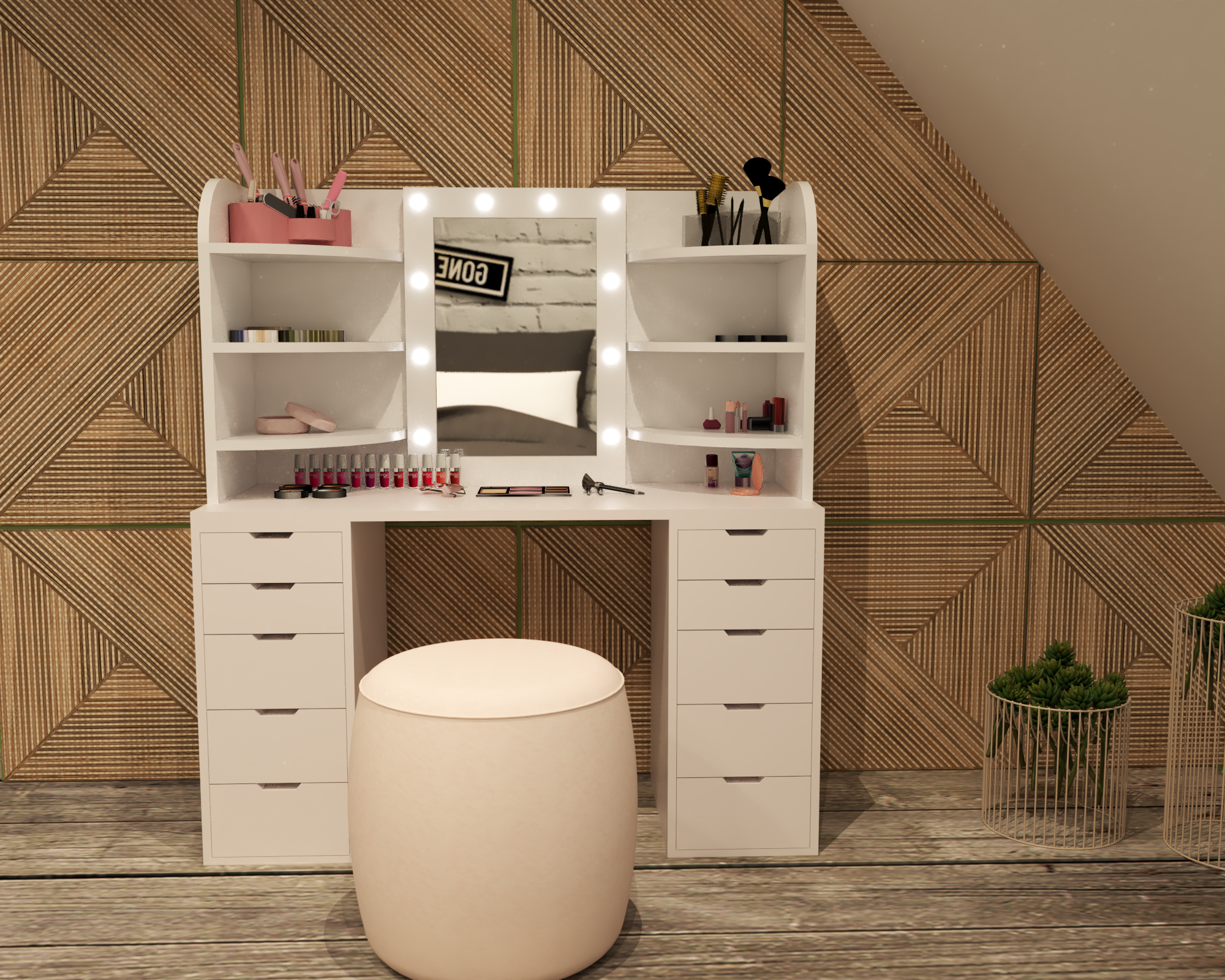 THE MAKEUP SLAYER | MAKEUP VANITY WITH LED LIGHTS - Omaara