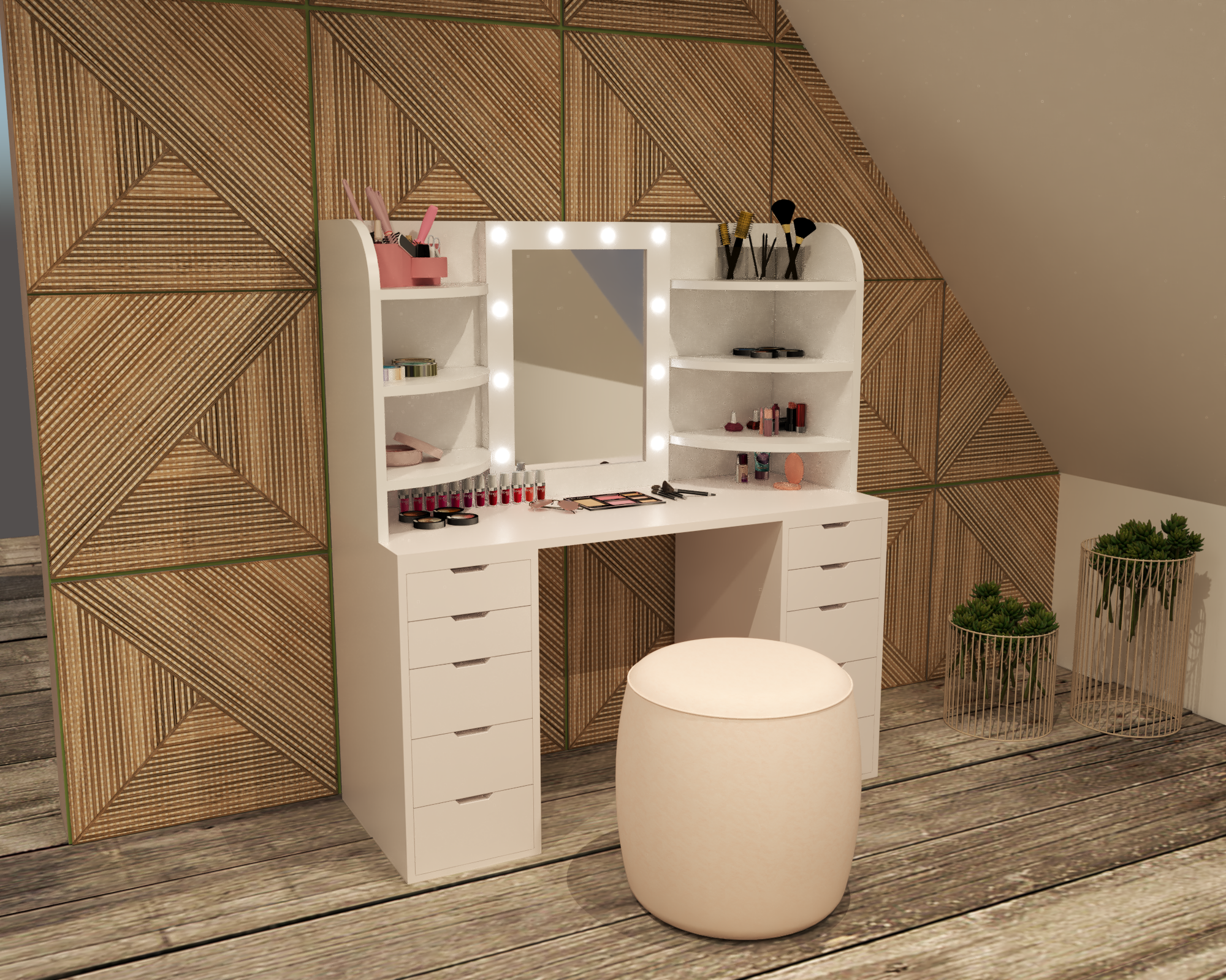 THE MAKEUP SLAYER | MAKEUP VANITY WITH LED LIGHTS - Omaara