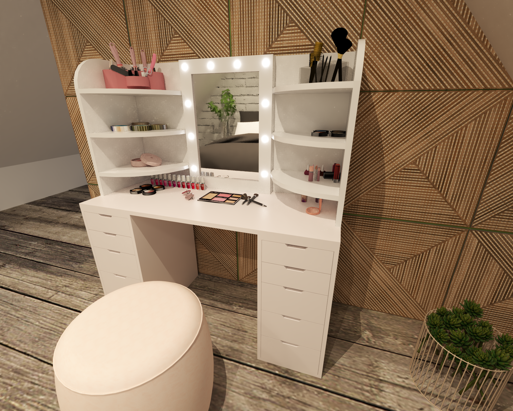 THE MAKEUP SLAYER | MAKEUP VANITY WITH LED LIGHTS - Omaara