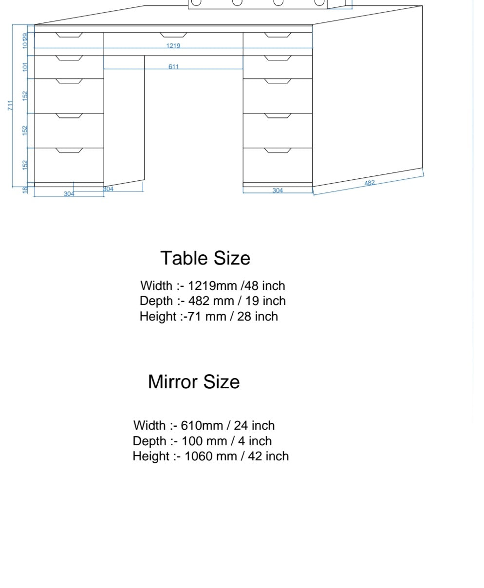 THE MAKEUP LADY | MAKEUP VANITY WITH LED LIGHTS - Omaara