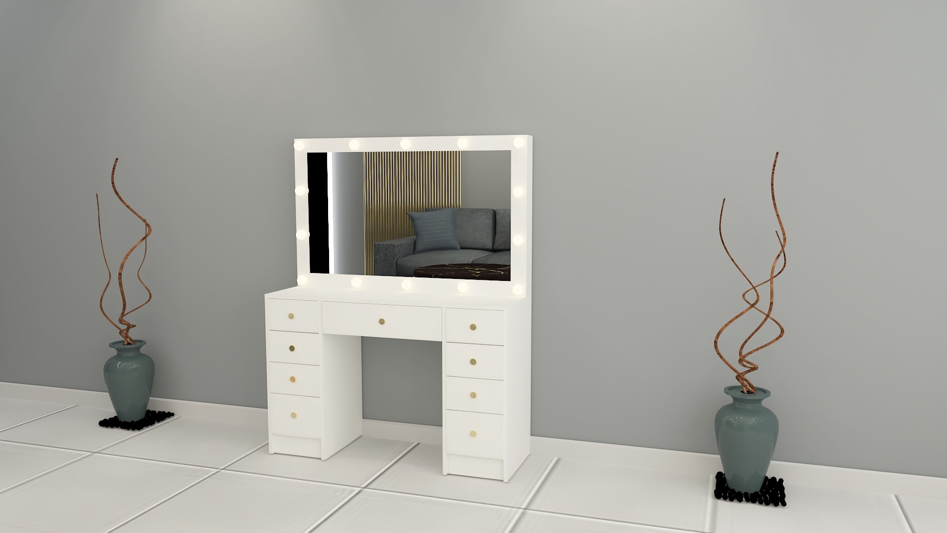 THE MAKEUP MUSE | MAKEUP VANITY WITH LED LIGHTS - Omaara