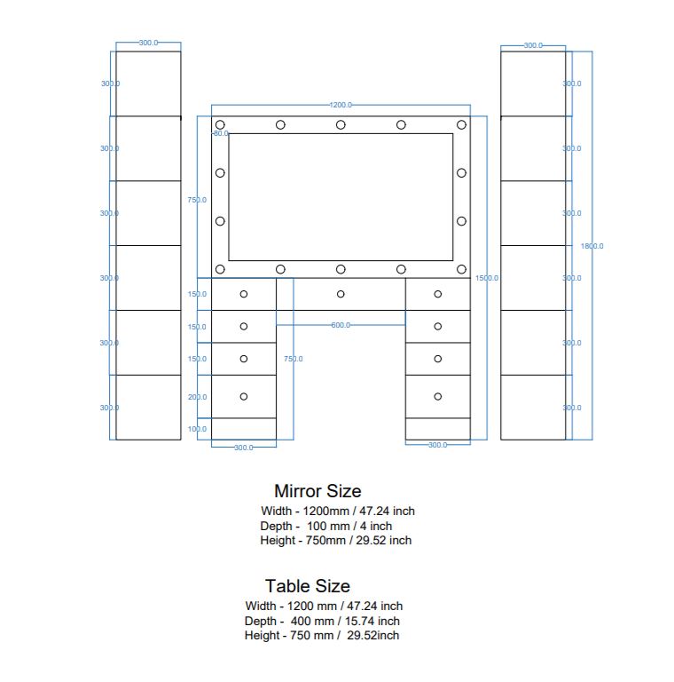 THE MAKEUP TOWN | MAKEUP VANITY WITH LED LIGHTS - Omaara