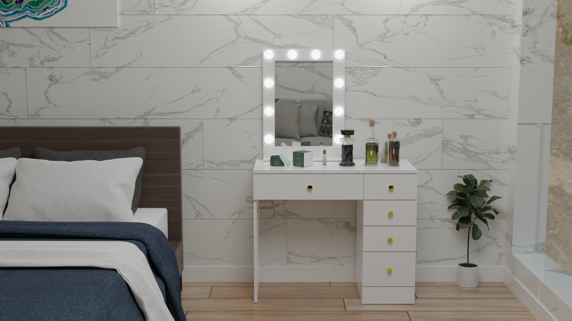 THE MAKEUP JUNKIE | MAKEUP VANITY WITH LED LIGHTS - Omaara