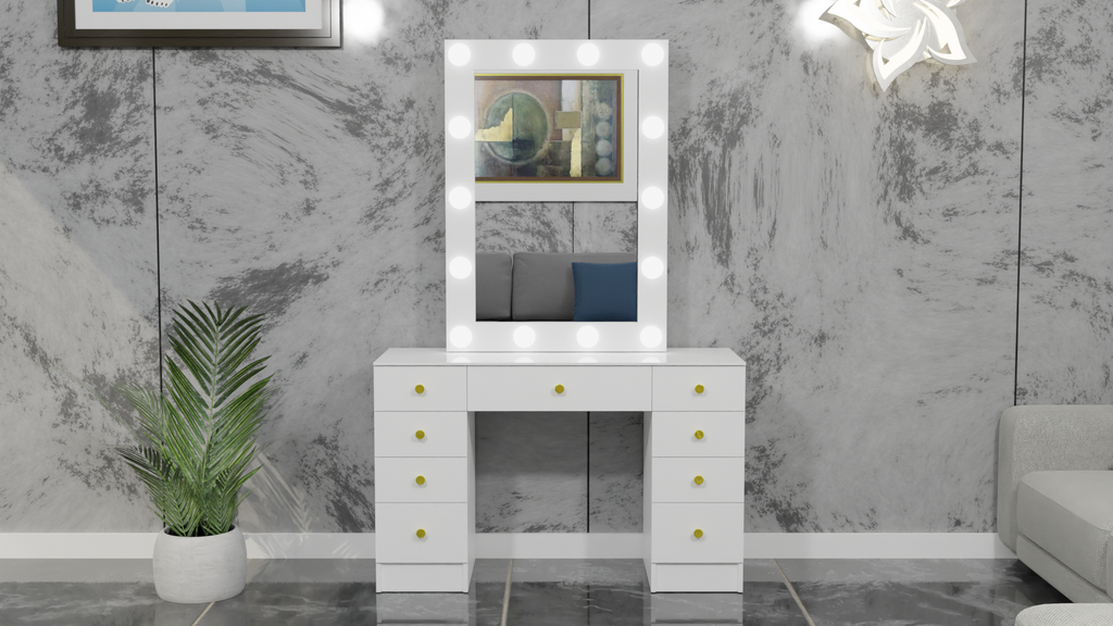 THE MAKEUP VIXEN | MAKEUP VANITY WITH LED LIGHTS - Omaara