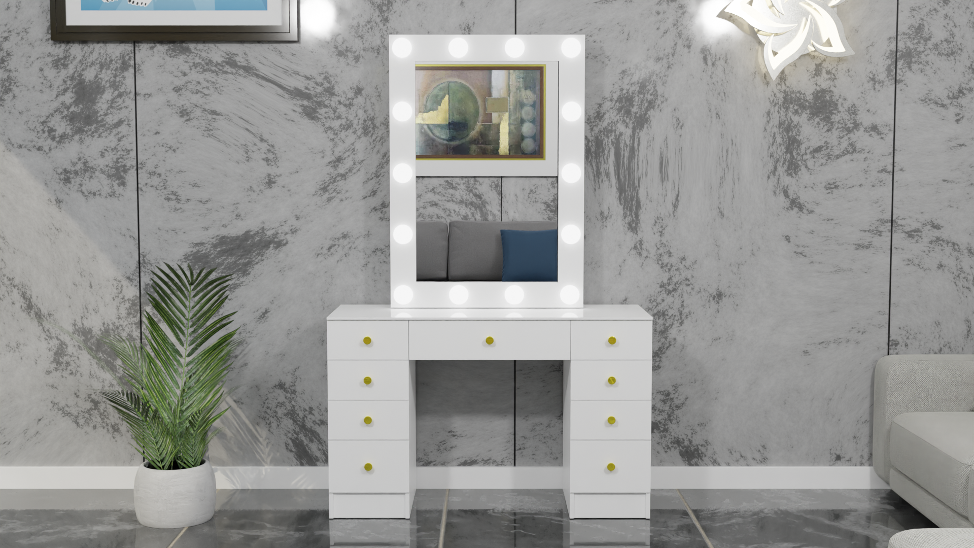 THE MAKEUP VIXEN | MAKEUP VANITY WITH LED LIGHTS - Omaara