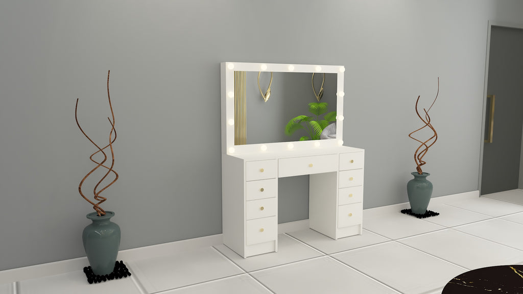 THE MAKEUP MUSE | MAKEUP VANITY WITH LED LIGHTS - Omaara