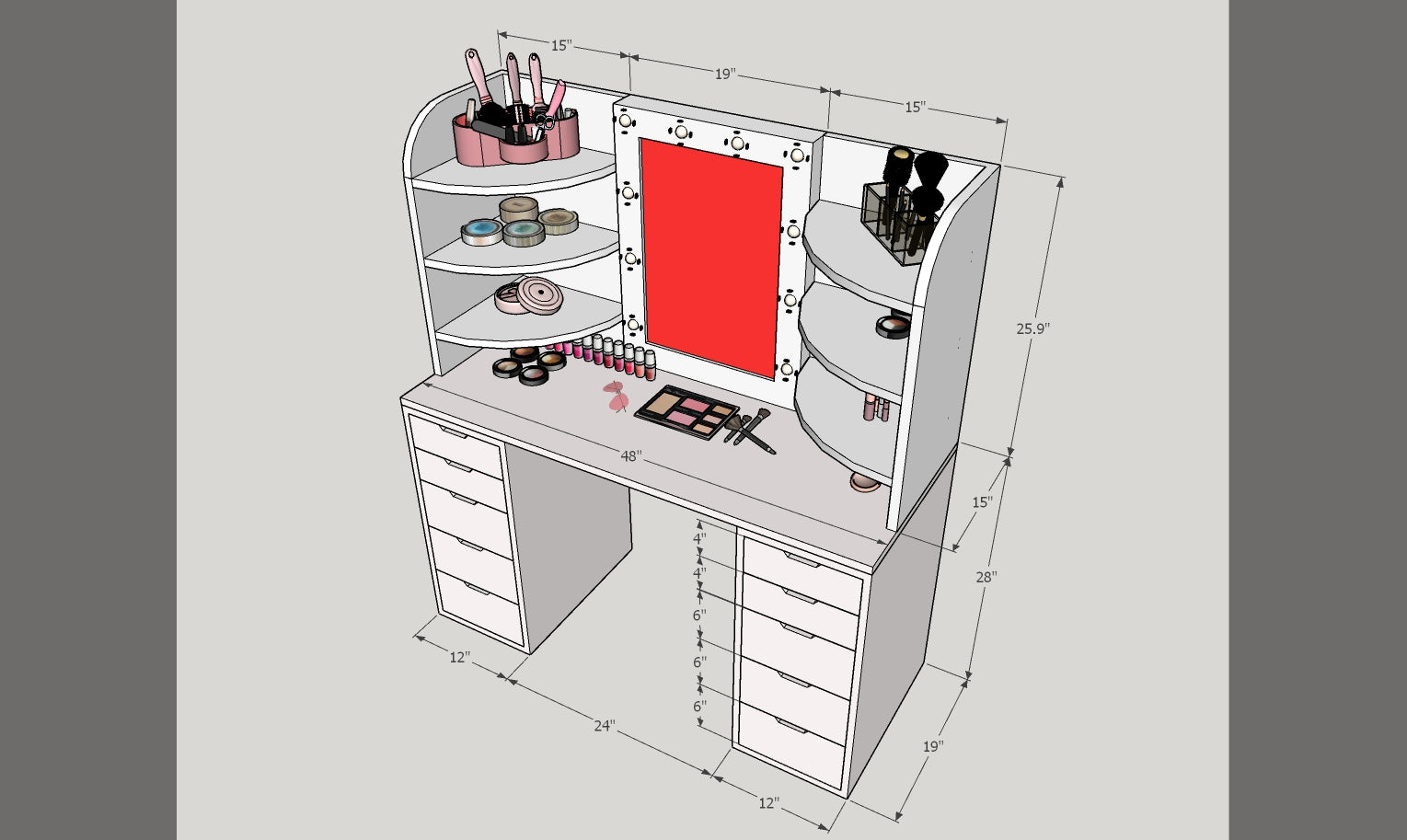 THE MAKEUP SLAYER | MAKEUP VANITY WITH LED LIGHTS - Omaara