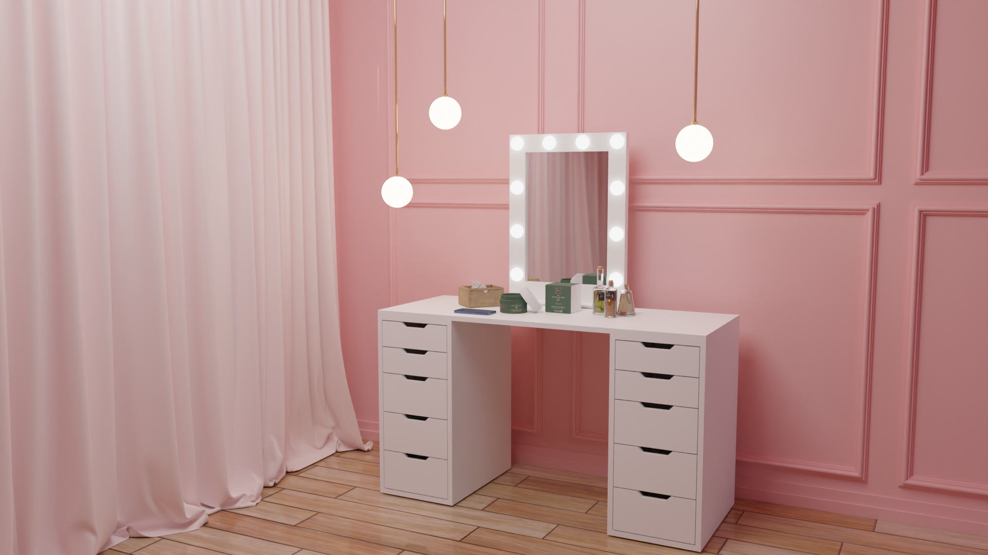 THE MAKEUP PRINCESS | MAKEUP VANITY WITH LED LIGHTS - Omaara