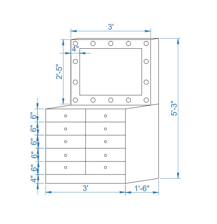 THE MAKEUP BOAT | MAKEUP VANITY WITH LED LIGHTS - Omaara